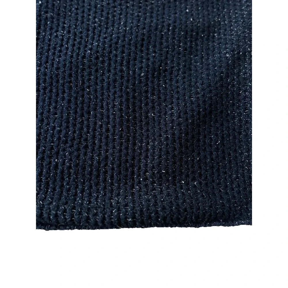 Pottery‎ Barn 24x24” Accent Pillow Cover Sham Chunky Waffle Knit Blue Zipper